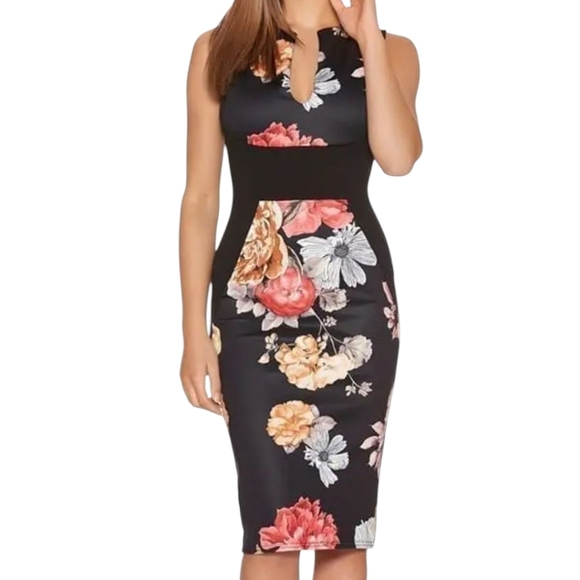 FANTAIST Floral Sleeveless Dress - Black and Multi Size Medium - Picture 16 of 16